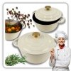 EMALIOWANY GARNEK ŻELIWNY 24cm 4L HAGE CREAM